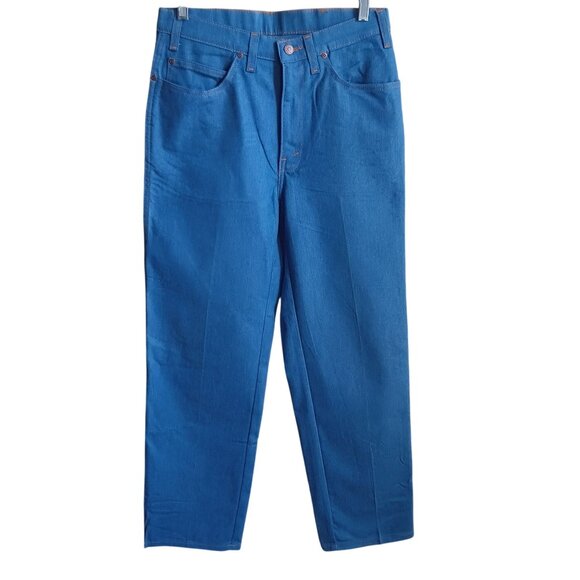 31x30 Men's Vintage 80's Disco Pocket Straight-Leg Jeans Orange Stitching Boho - Picture 3 of 8